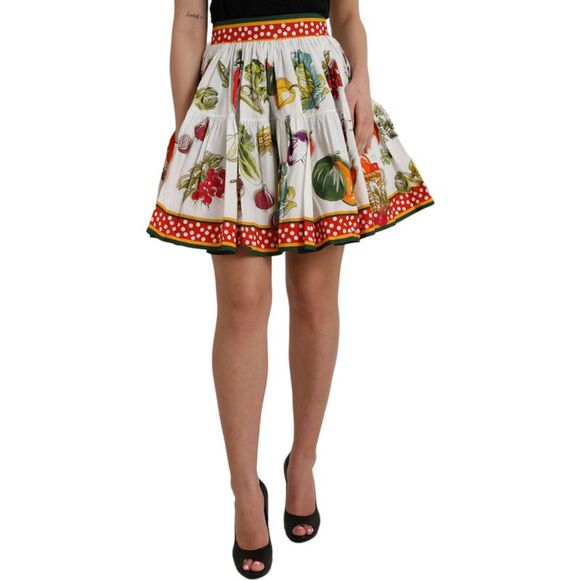 Dolce & Gabbana Vegetable Print Mini Skirt Model F4BY0TFU705 Women Black Skirts